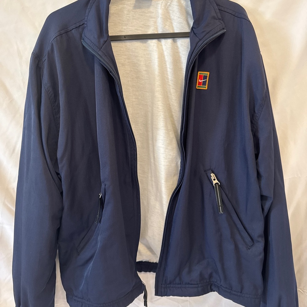 Nike Dark Blue Jacket with Multicolor Logo